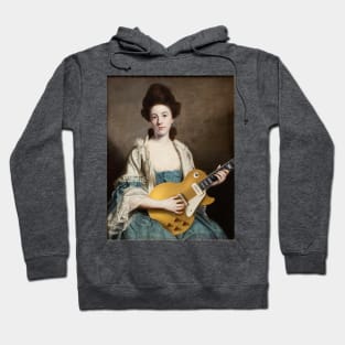 Quirky Painting of Girl Playing Goldtop Guitar Hoodie